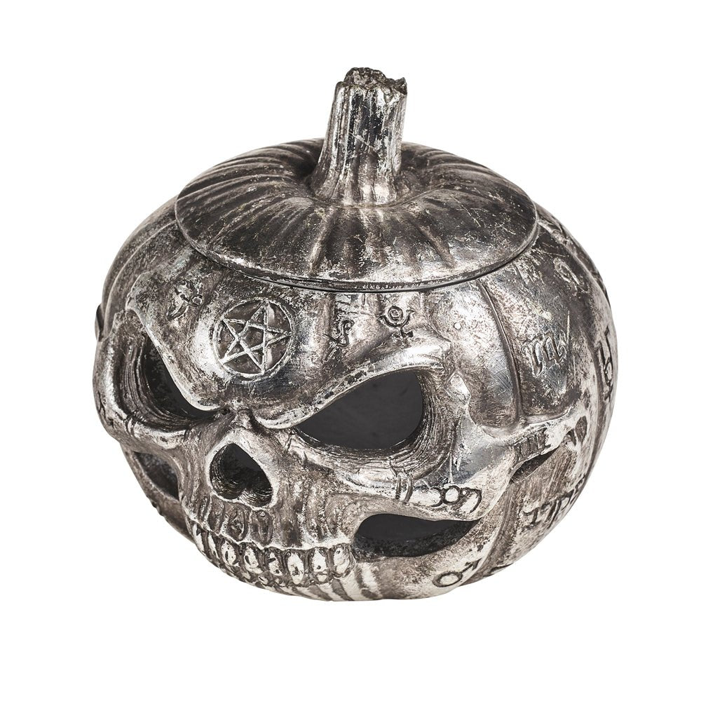 Pumpkin Skull Pot Trinket Box - HartCentered