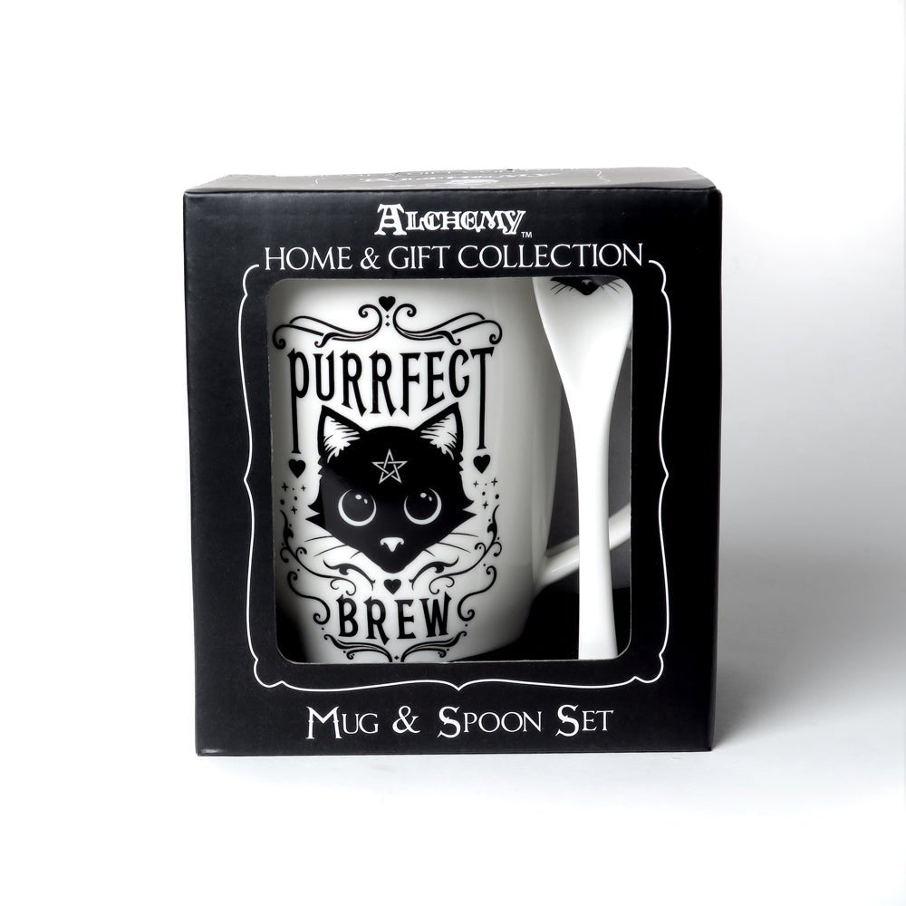 Purrfect Brew Mug Tea Cup and Spoon - HartCentered