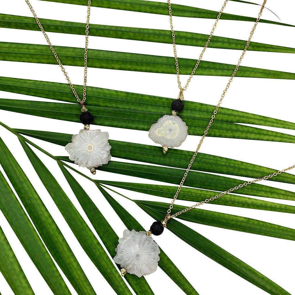 Solar Quartz Lava Necklace-1