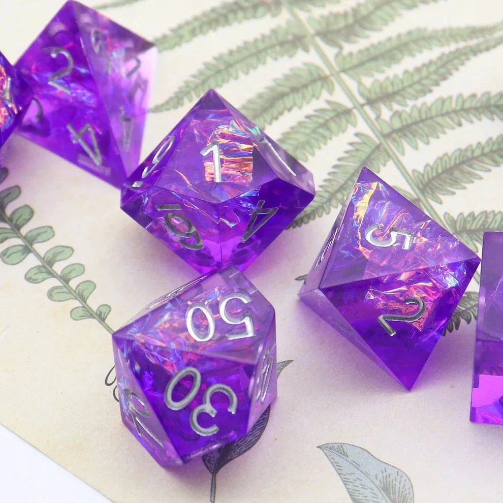 Sharp Edge: Violet Galaxy Dice Set - HartCentered