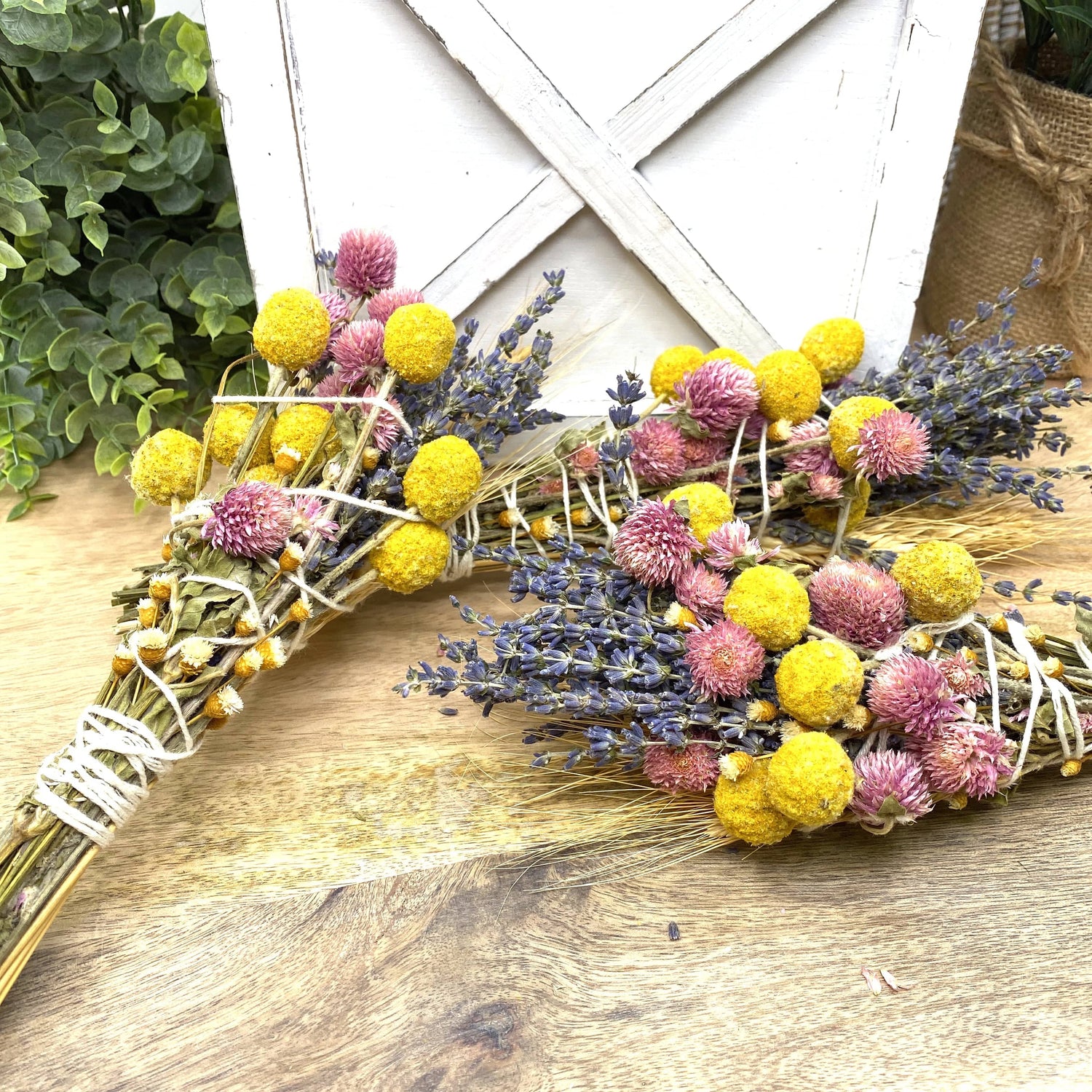 Lavender &amp; Wheat, Floral Wand, Smudge Stick, 6 “