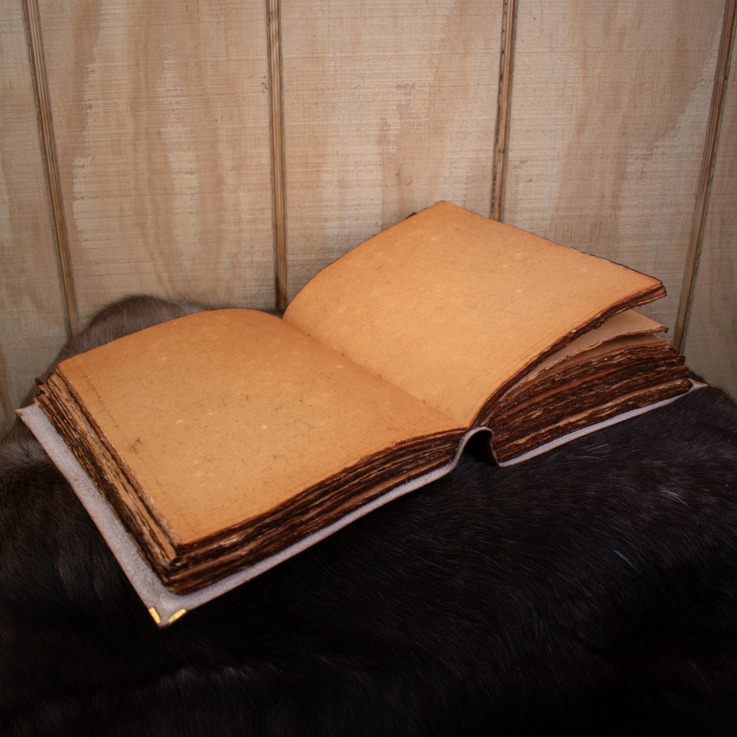 &quot;The Pentacle&quot; Tan Spellbook Leather Journal-4