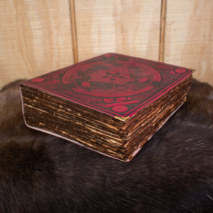 &quot;The Ravens&quot; Red Spellbook Leather Journal-3