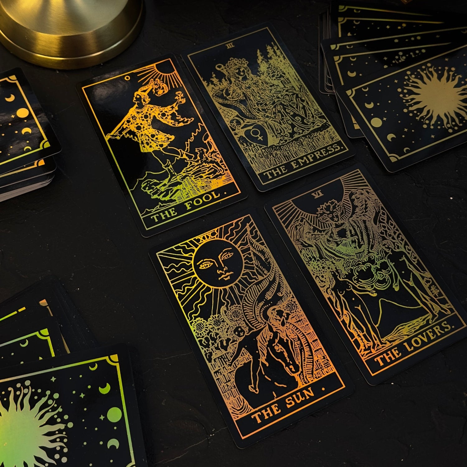 The Rider Waite | Gold Sun Rainbow Foil | Tarot Deck Set - HartCentered