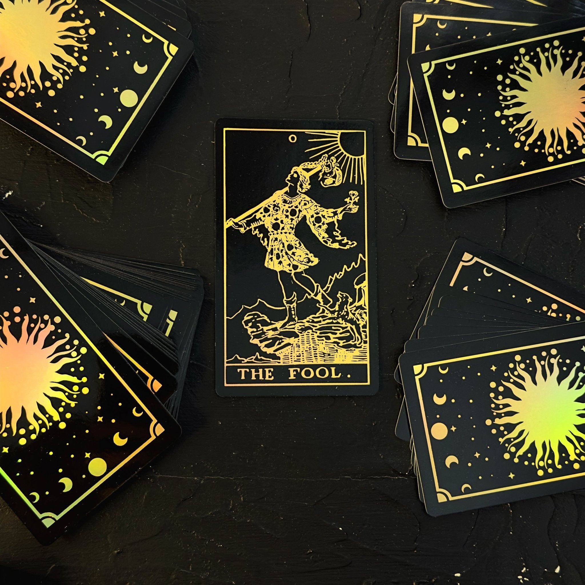 The Rider Waite | Gold Sun Rainbow Foil | Tarot Deck Set - HartCentered