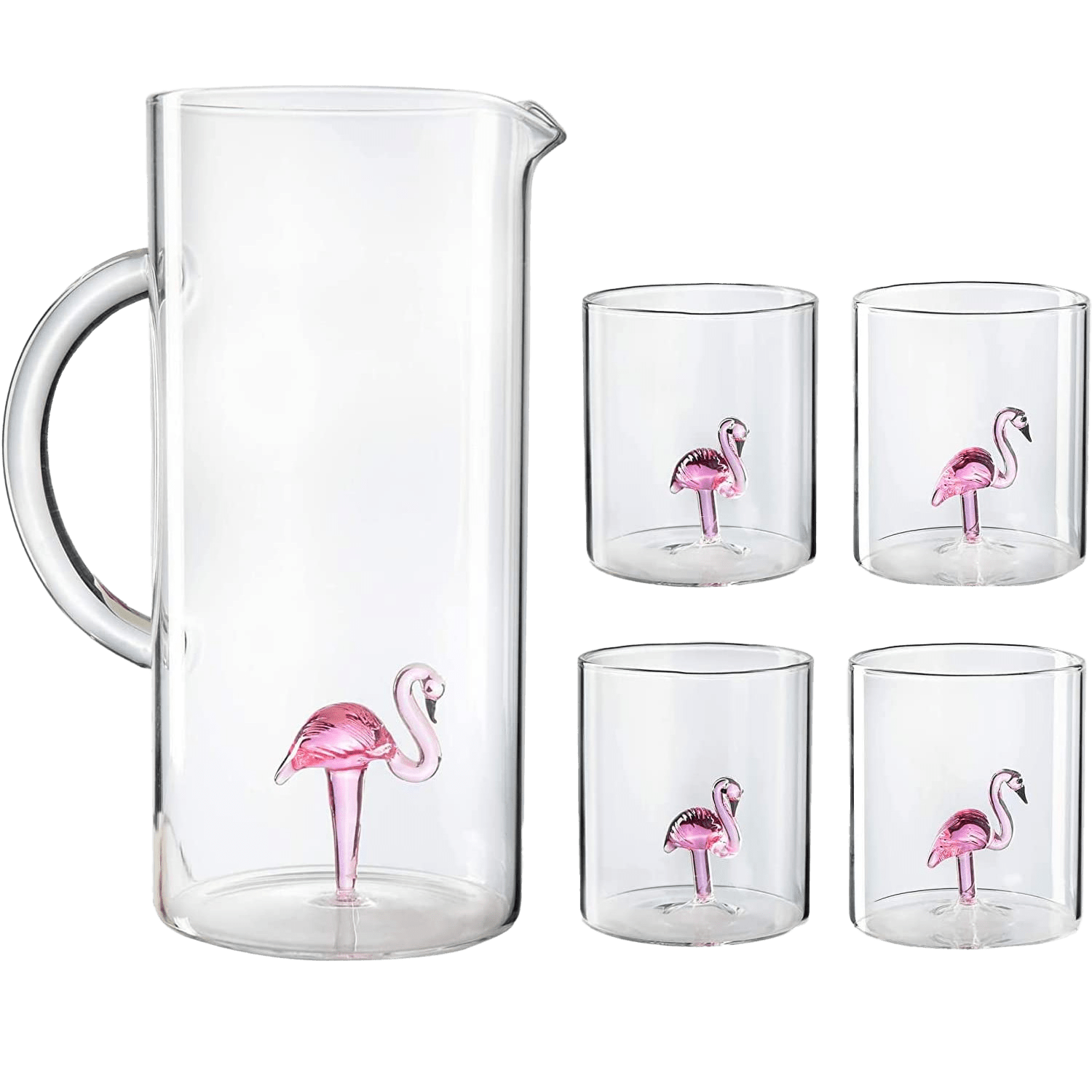 Flamingo Pitcher &amp; 4 Glasses | Set