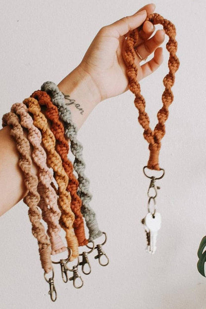 Khaki Twist Braided | Wristlet Keychain