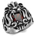 TK2339 - High polished (no plating) Stainless Steel Ring with AAA Grade CZ  in Garnet-0