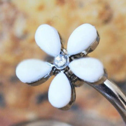 316L Stainless Steel White Wild Flower Twist Cartilage-2