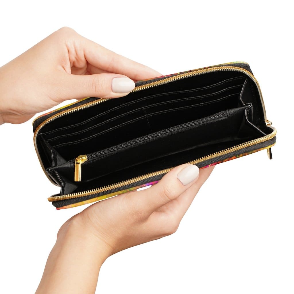 Womens Wallet, Zip Purse, Multicolor Radiant Butterfly-1