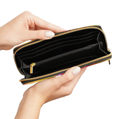 Womens Wallet, Zip Purse, Multicolor Radiant Butterfly-1