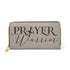 Womens Wallet, Zip Purse, Taupe & Black Prayer Warrior-0