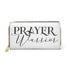 Womens Wallet, Zip Purse, White & Black Prayer Warrior-0