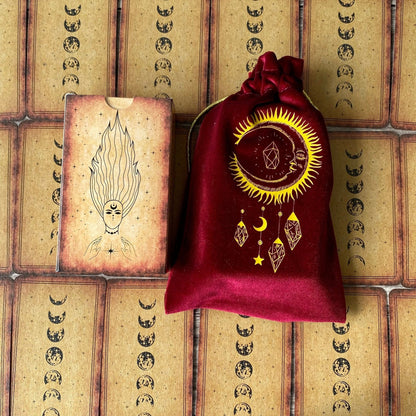 Velvet Tarot Bag Red &amp; Gold-4