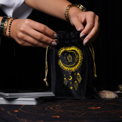 Velvet Tarot Cards Bag Black&amp;Gold-4