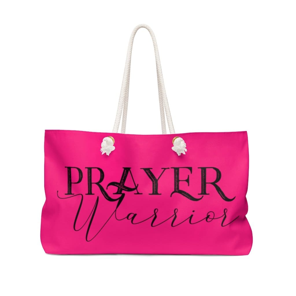 Weekender Tote Bag, Pink And Black Prayer Warrior-1