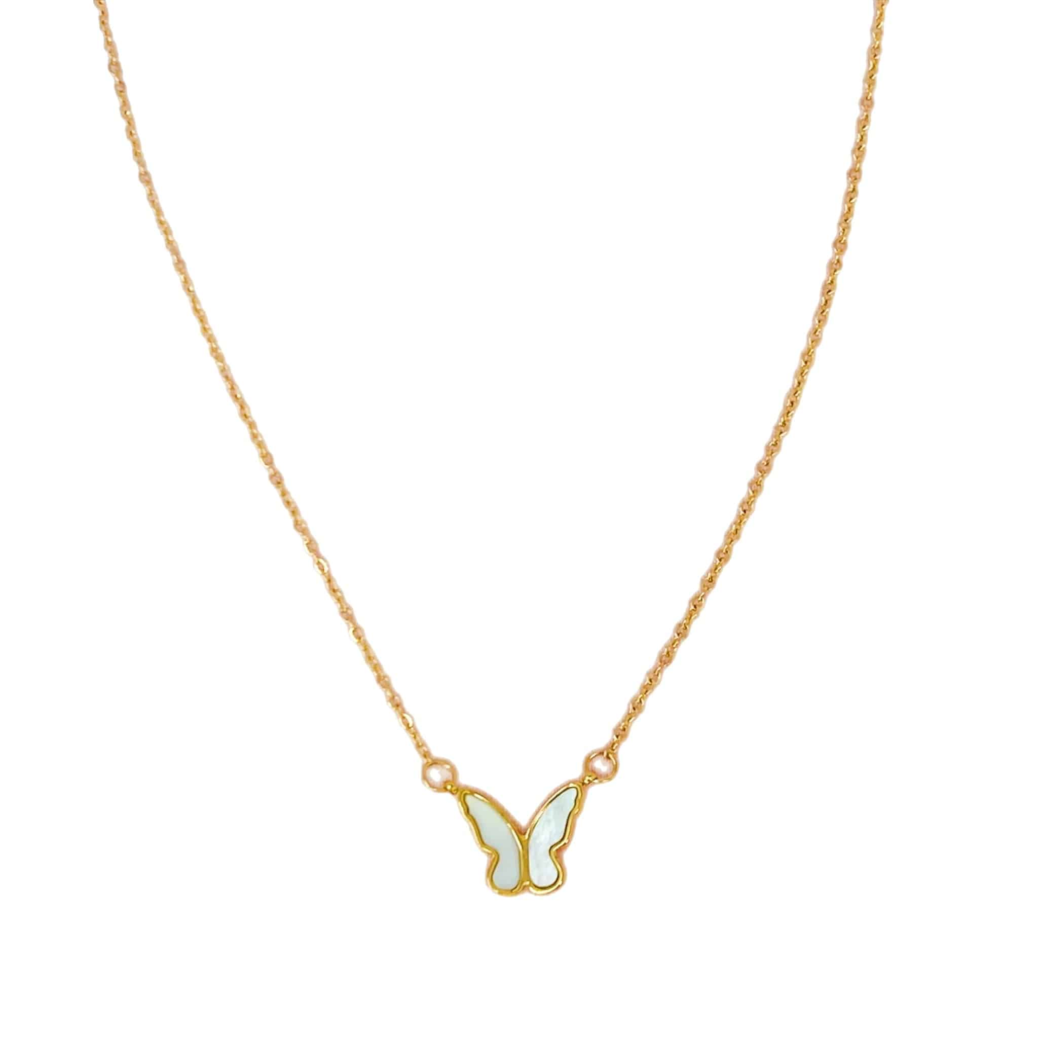 Golden Shell Butterfly Necklace | Stainless Steel