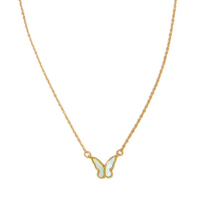 Golden Shell Butterfly Necklace | Stainless Steel