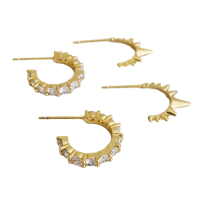 Mood Changer Mini Hoop Earring Set | 18k-Gold Plated Brass &amp; CZ