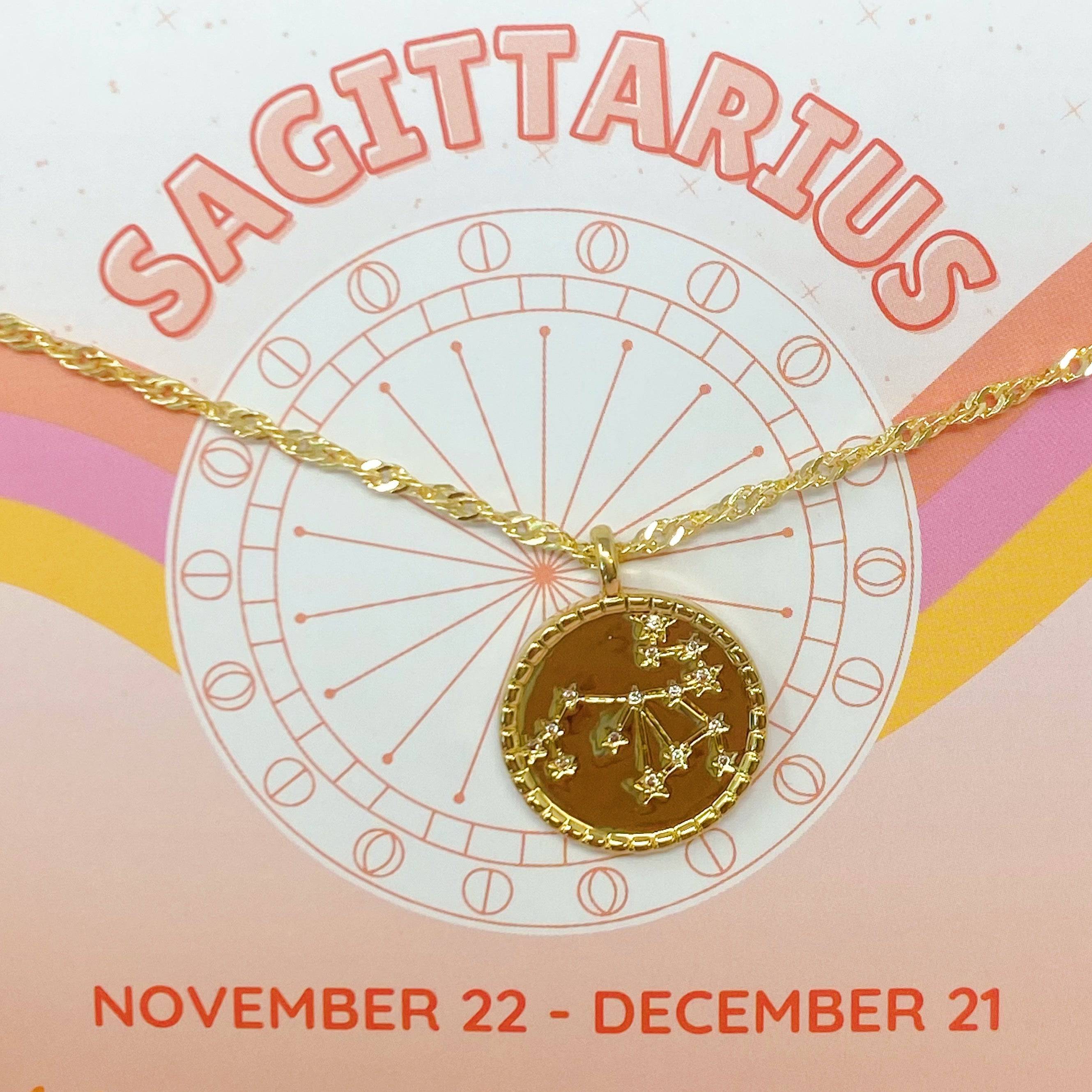 Astronomical Glam Necklace | Zodiac Sign | Gold-Plated Brass &amp; CZ