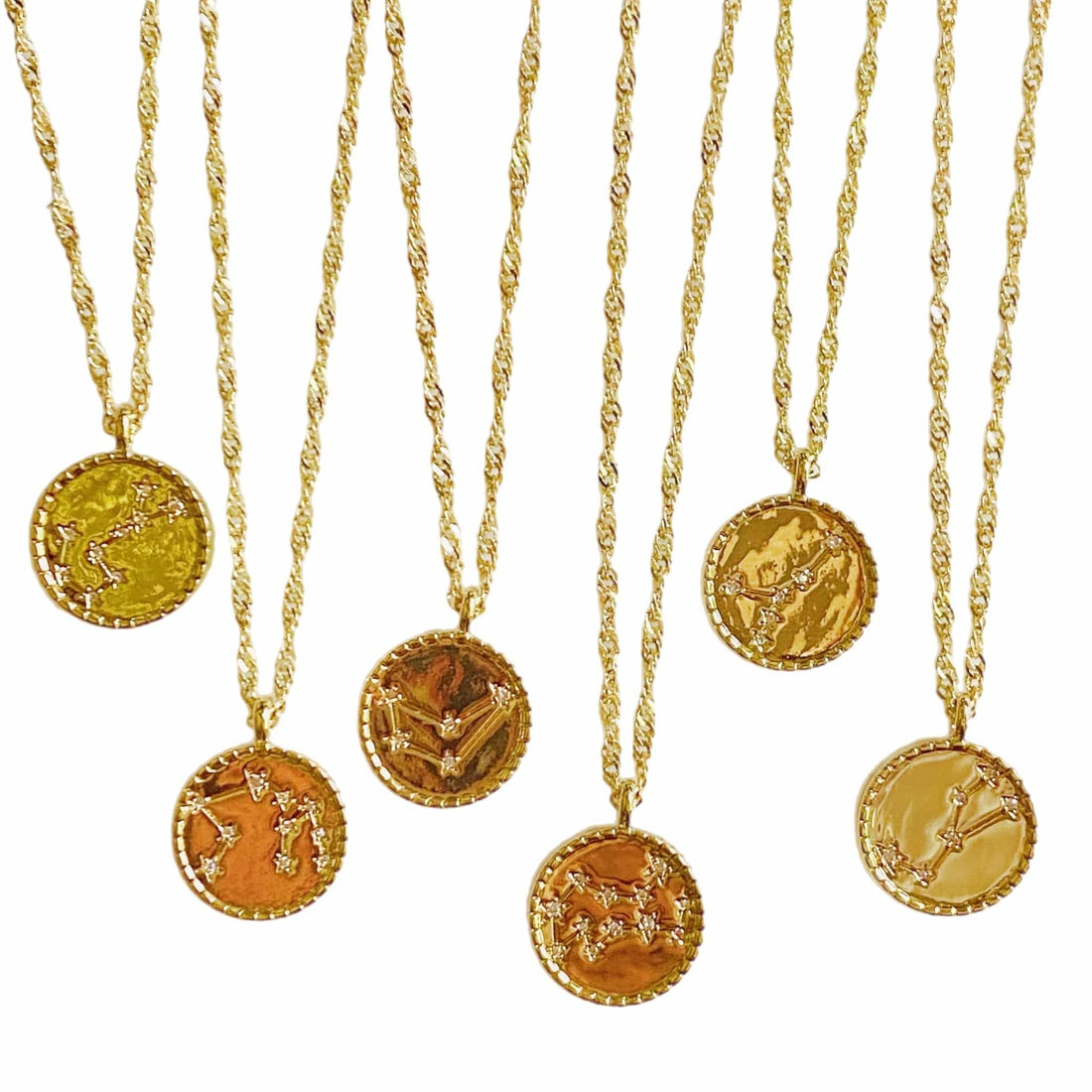 Astronomical Glam Necklace | Zodiac Sign | Gold-Plated Brass &amp; CZ