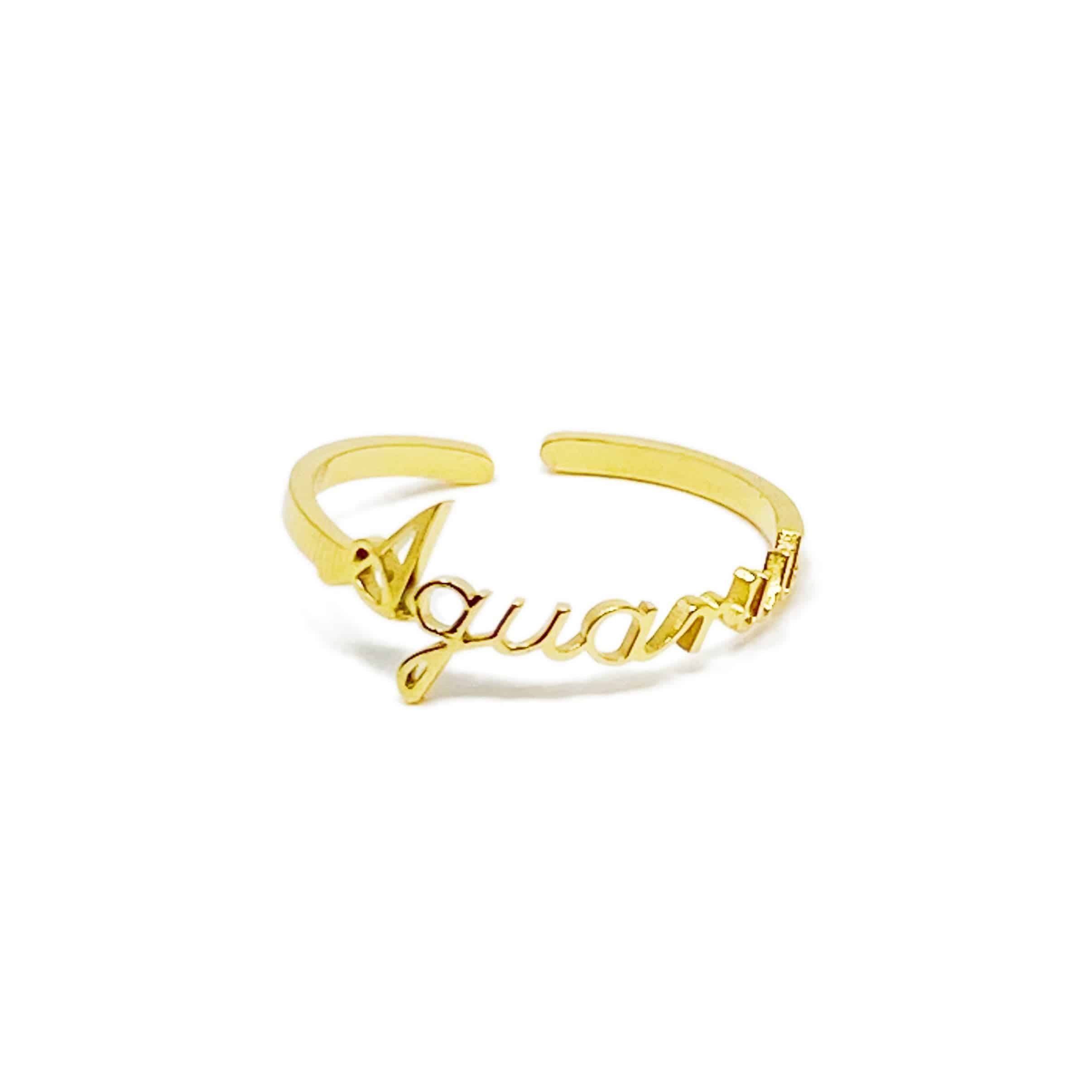 Scripted Zodiac Ring | 18k Gold-Plated Stainless Steel