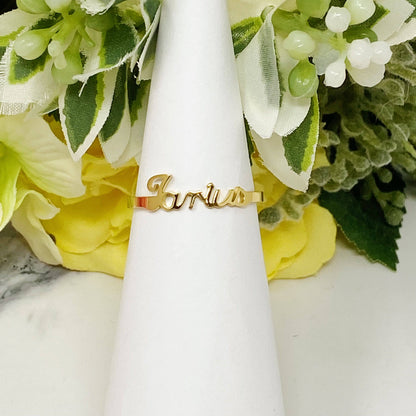 Scripted Zodiac Ring | 18k Gold-Plated Stainless Steel