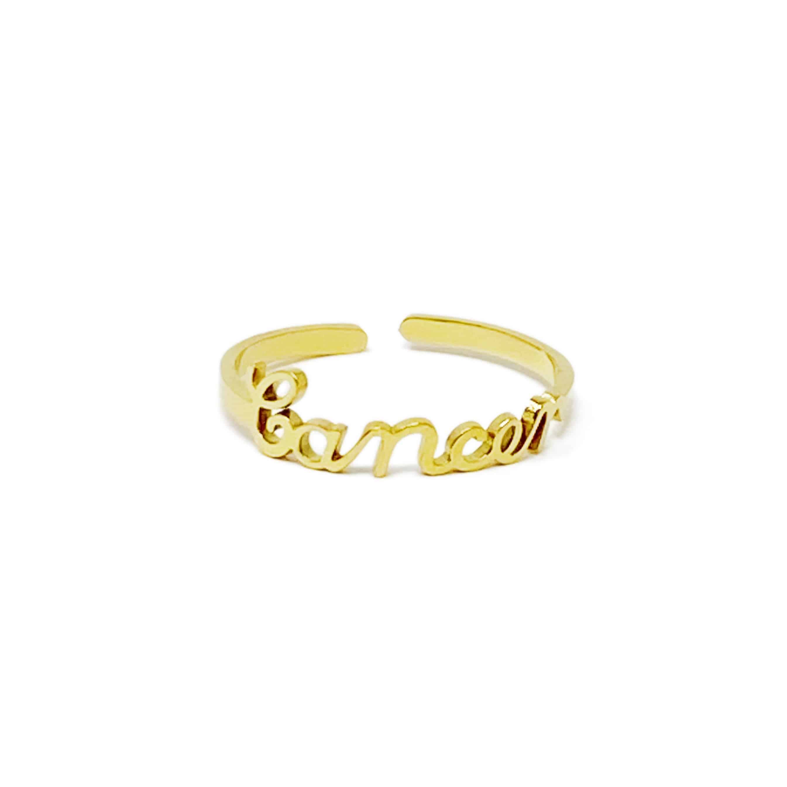 Scripted Zodiac Ring | 18k Gold-Plated Stainless Steel