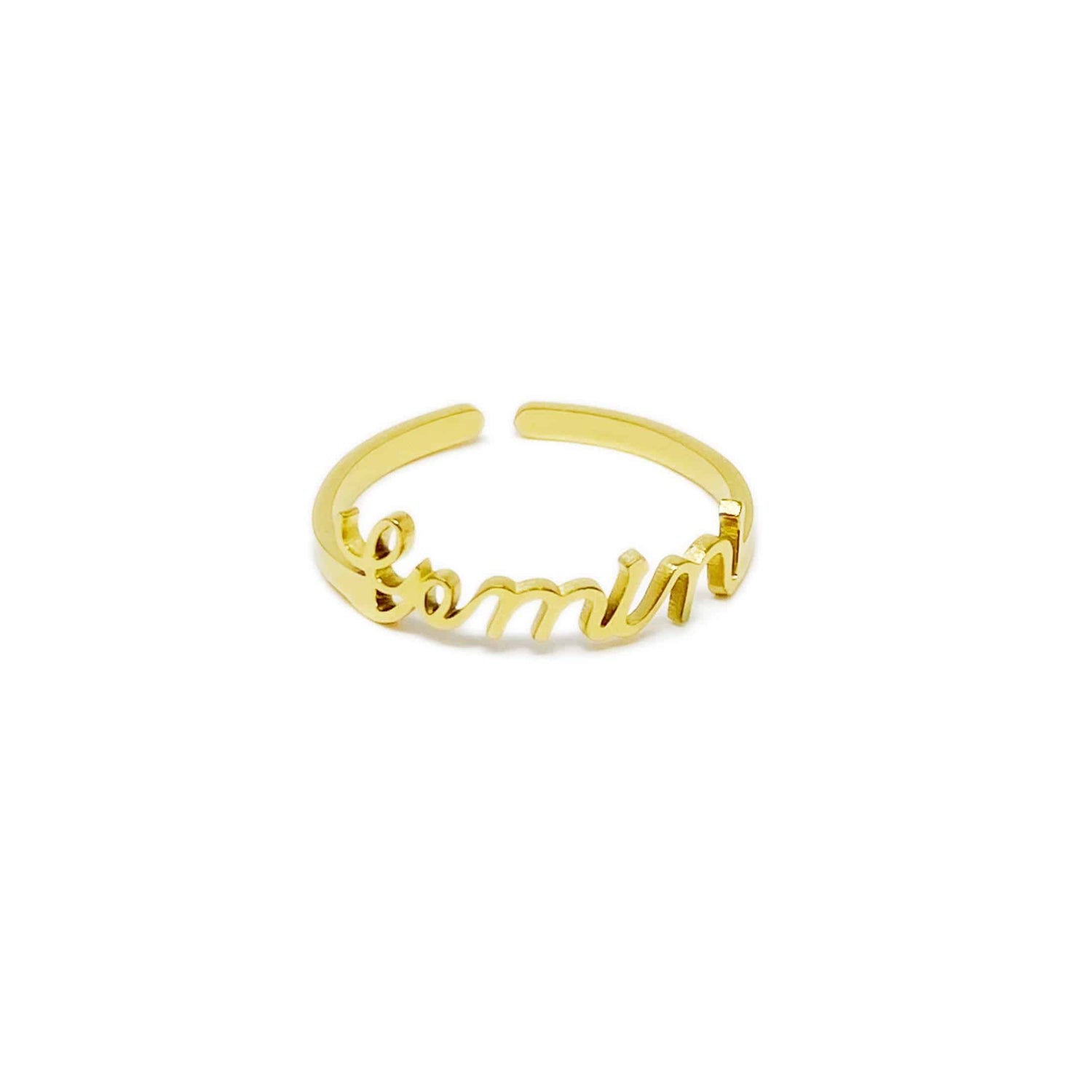 Scripted Zodiac Ring | 18k Gold-Plated Stainless Steel