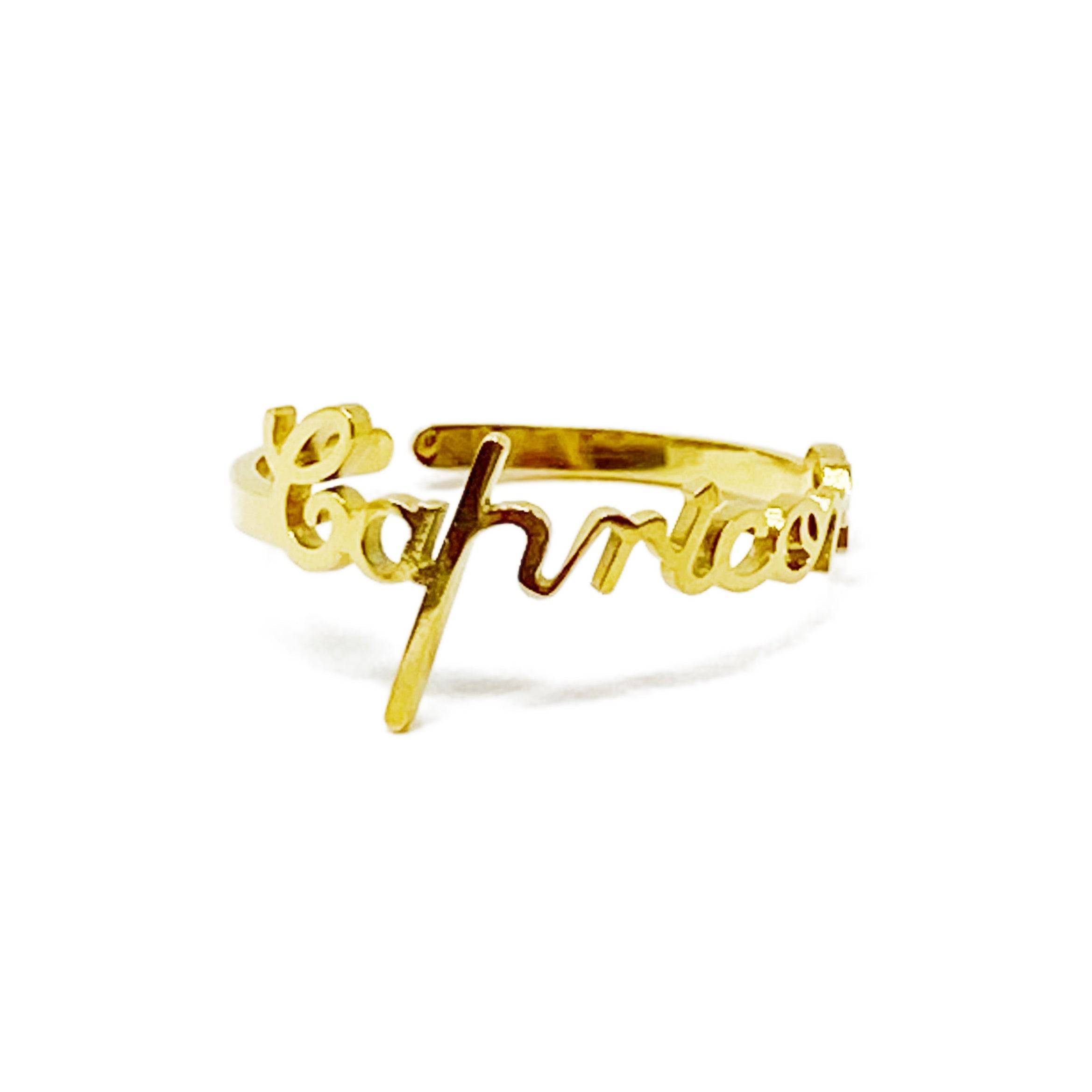 Scripted Zodiac Ring | 18k Gold-Plated Stainless Steel