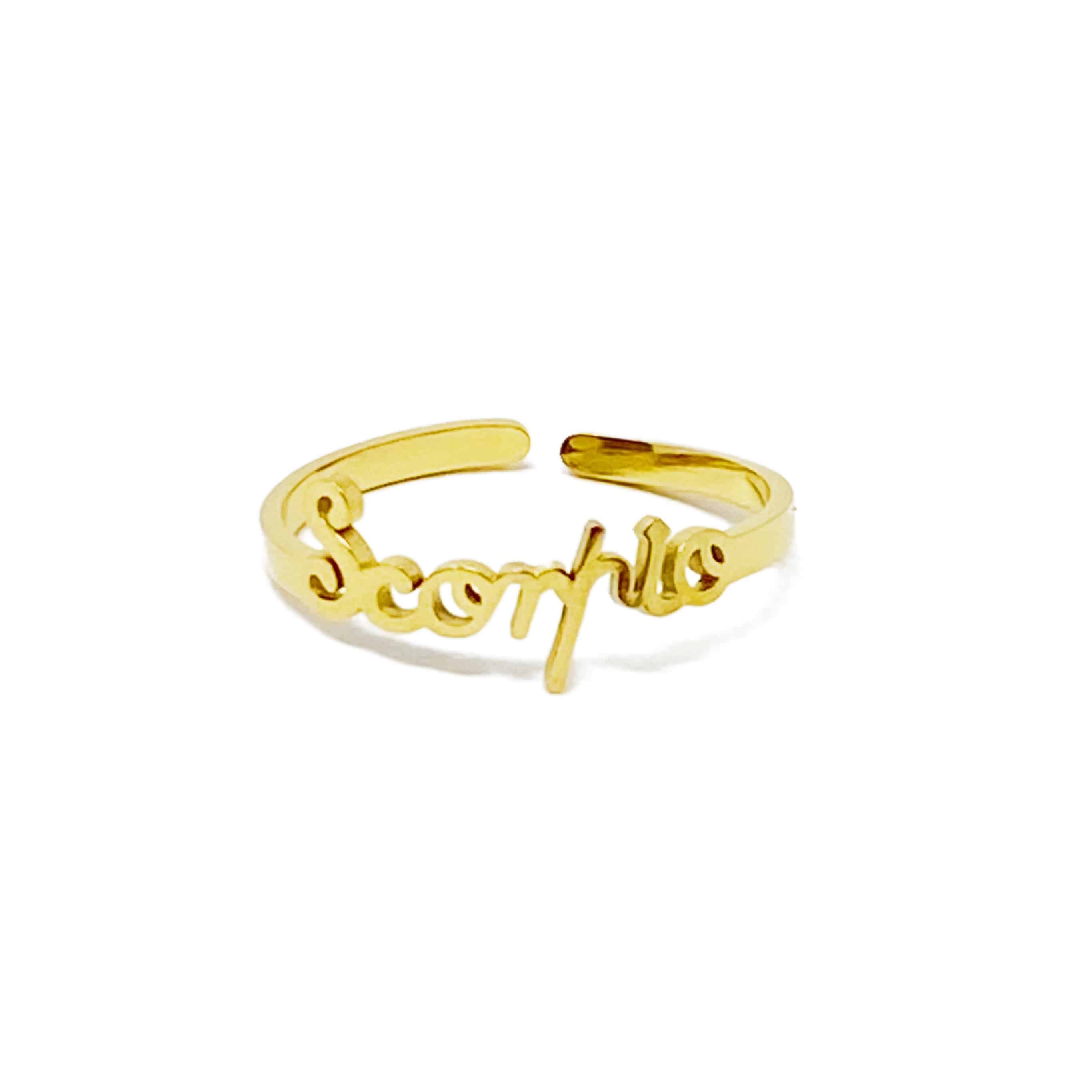 Scripted Zodiac Ring | 18k Gold-Plated Stainless Steel