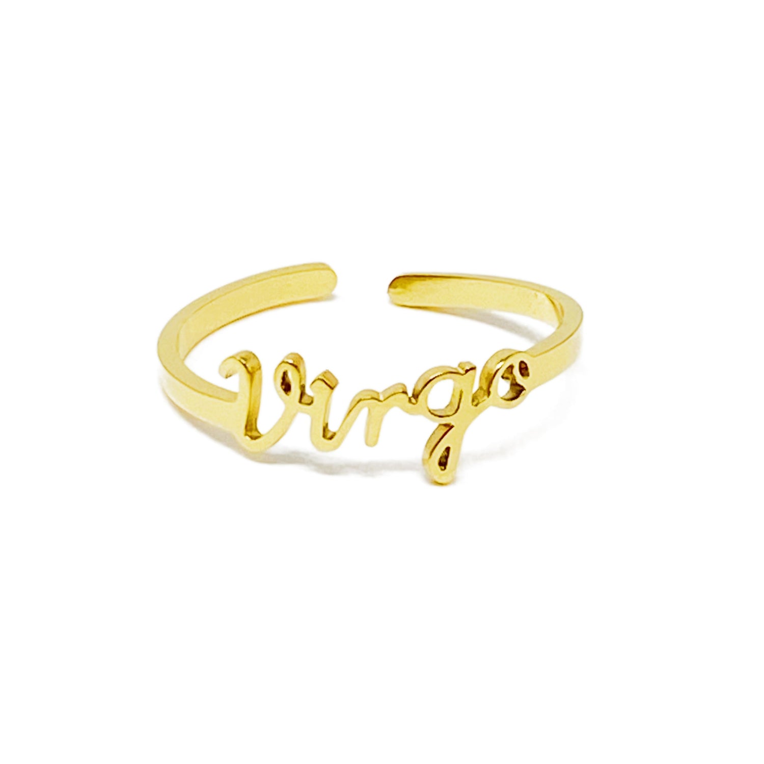 Scripted Zodiac Ring | 18k Gold-Plated Stainless Steel