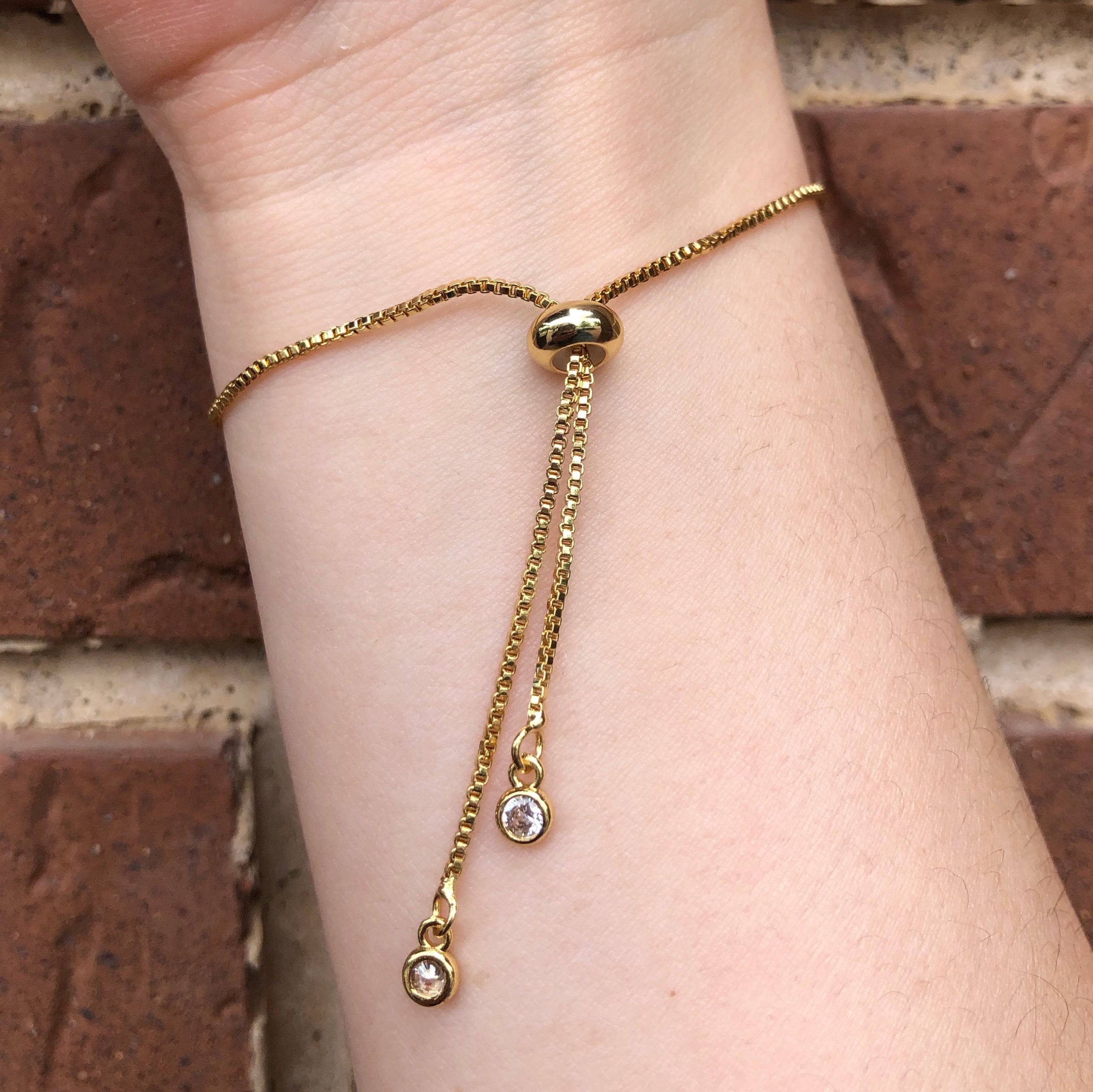 Serenity Hamsa Hand Slide Bracelet | Gold-Plated Brass