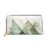 Zipper Wallet Olive Green Mint Leaf Geometric Print-0