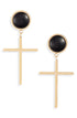 Gemstone Cross Drop Earrings | Stainless Steel | More Colors Available - HartCentered