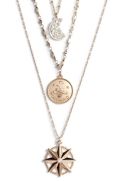 Astrological Charm Necklace -Scorpio | Gold-Plated Brass - HartCentered