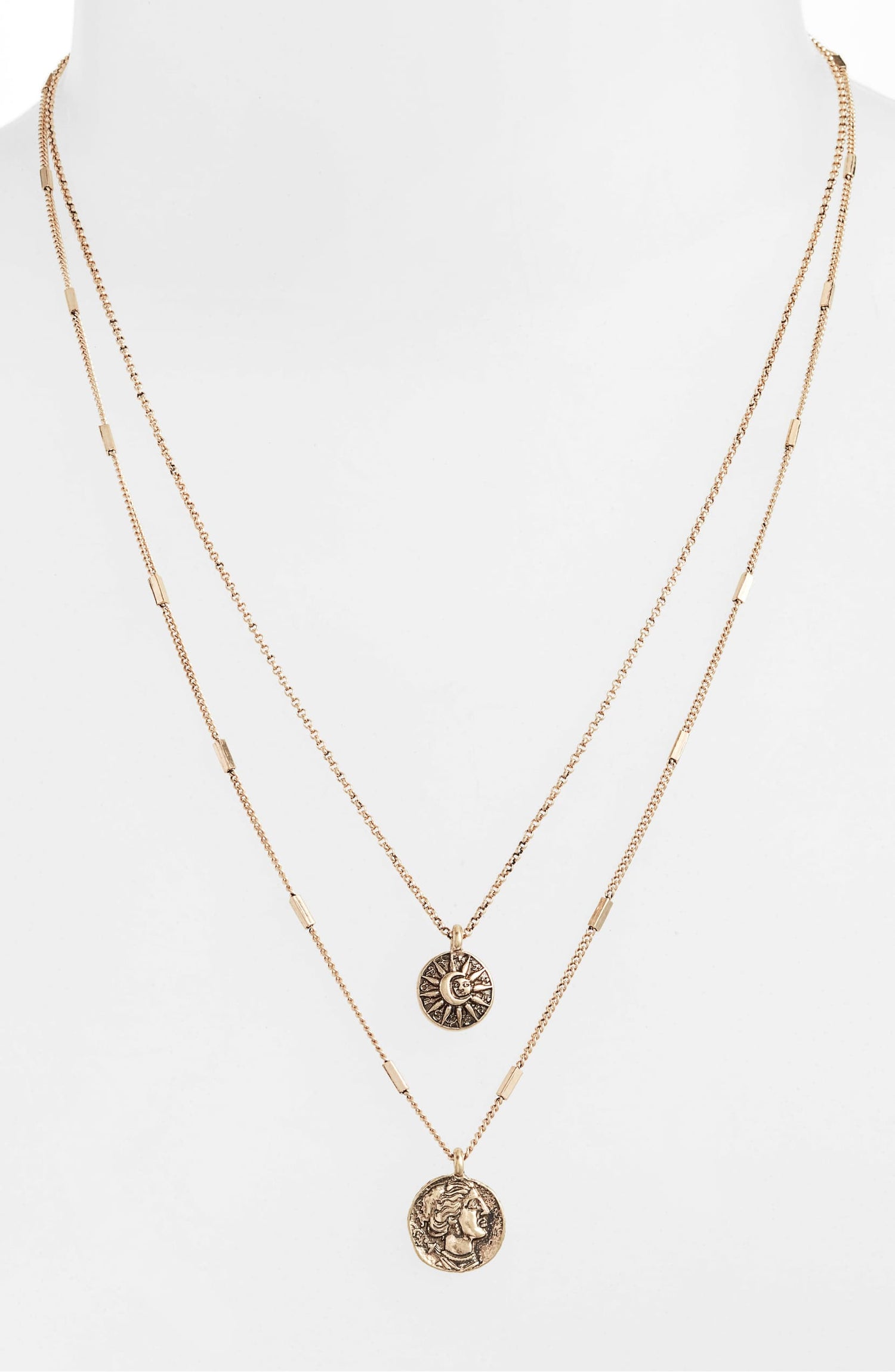 Sunburst Coin Charm Necklace | Gold-Plated Brass - HartCentered