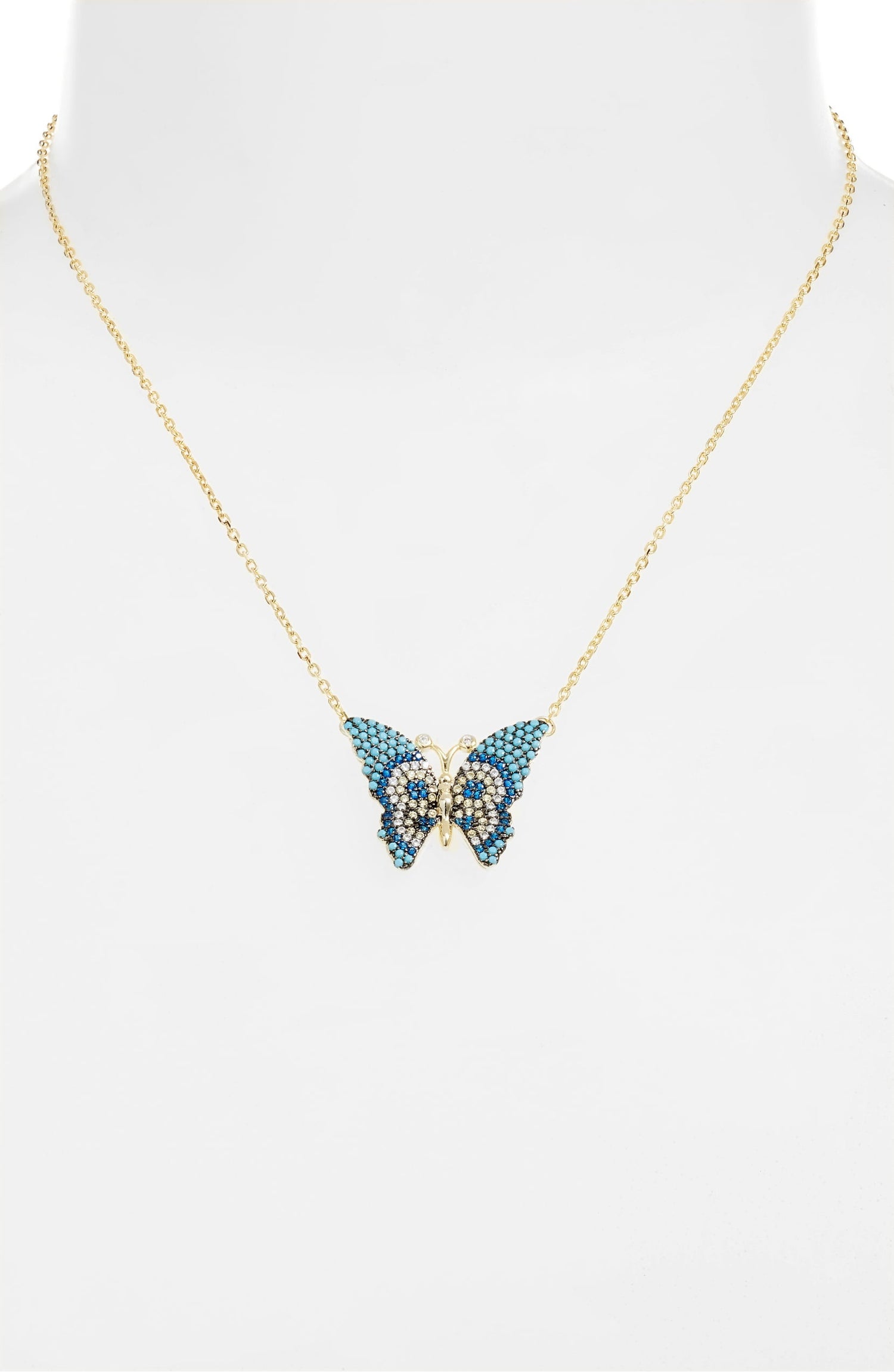 Butterfly Pave Charm Necklace | Gold-Toned Stainless Steel &amp; CZ - HartCentered