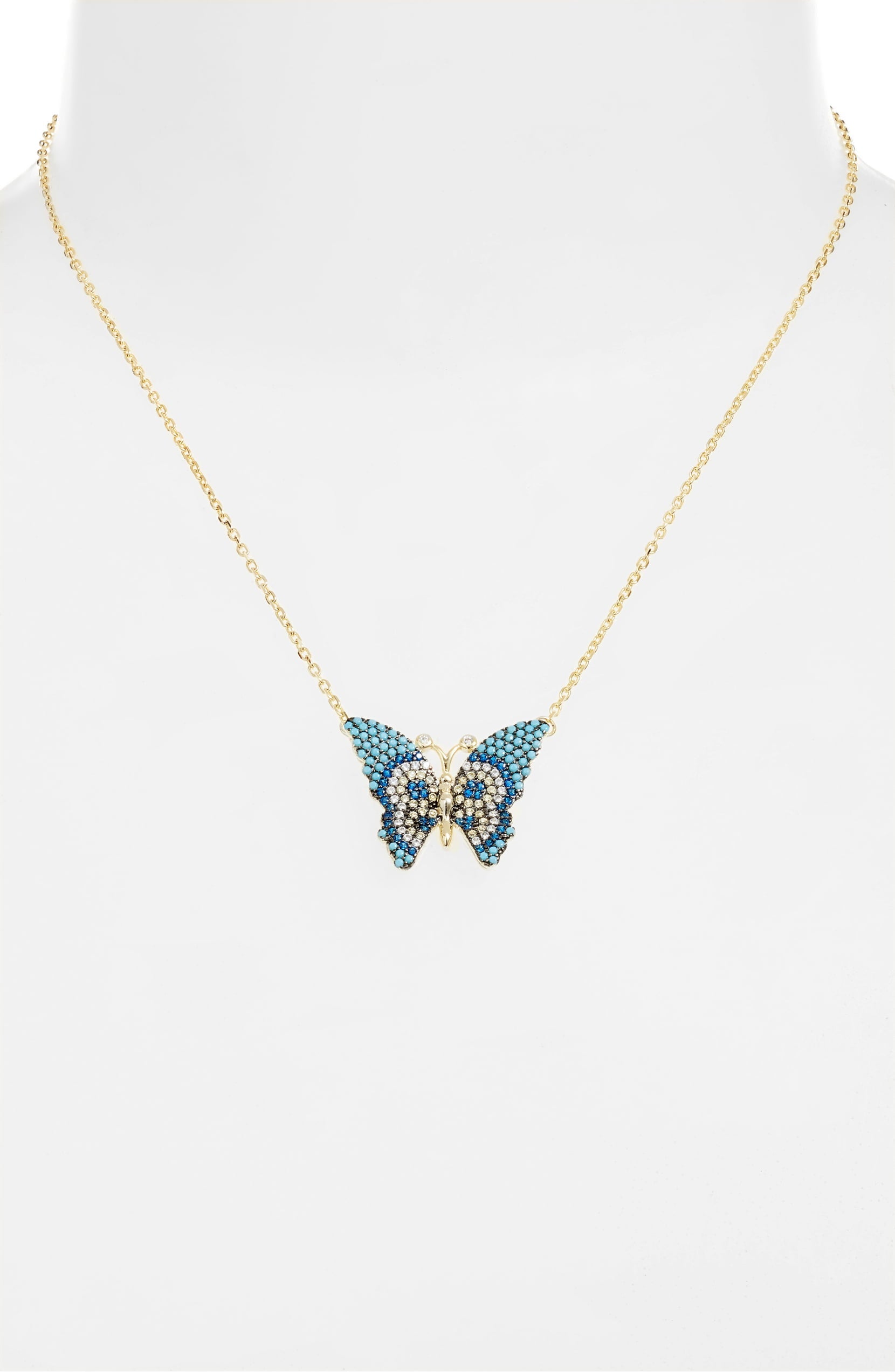 Butterfly Pave Charm Necklace | Gold-Toned Stainless Steel &amp; CZ - HartCentered