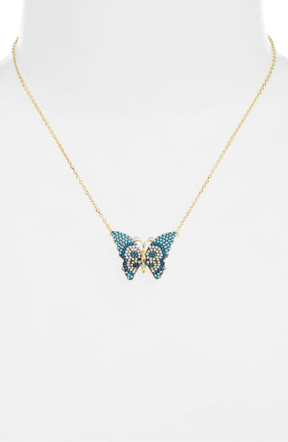 Butterfly Pave Charm Necklace | Gold-Toned Stainless Steel &amp; CZ - HartCentered