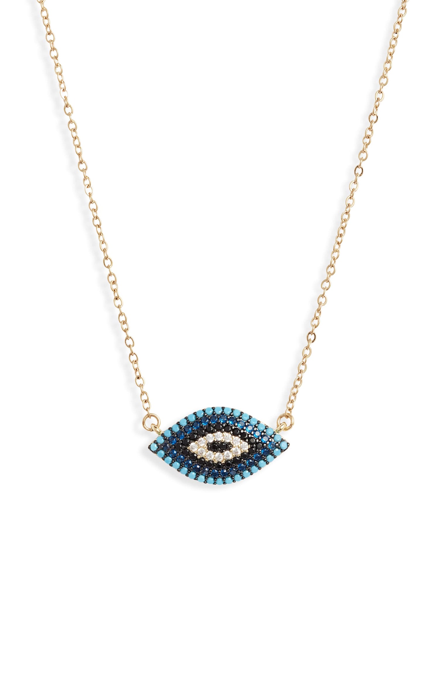 Pave Evil Eye Necklace | Gold-Tone Stainless Steel &amp; CZ - HartCentered