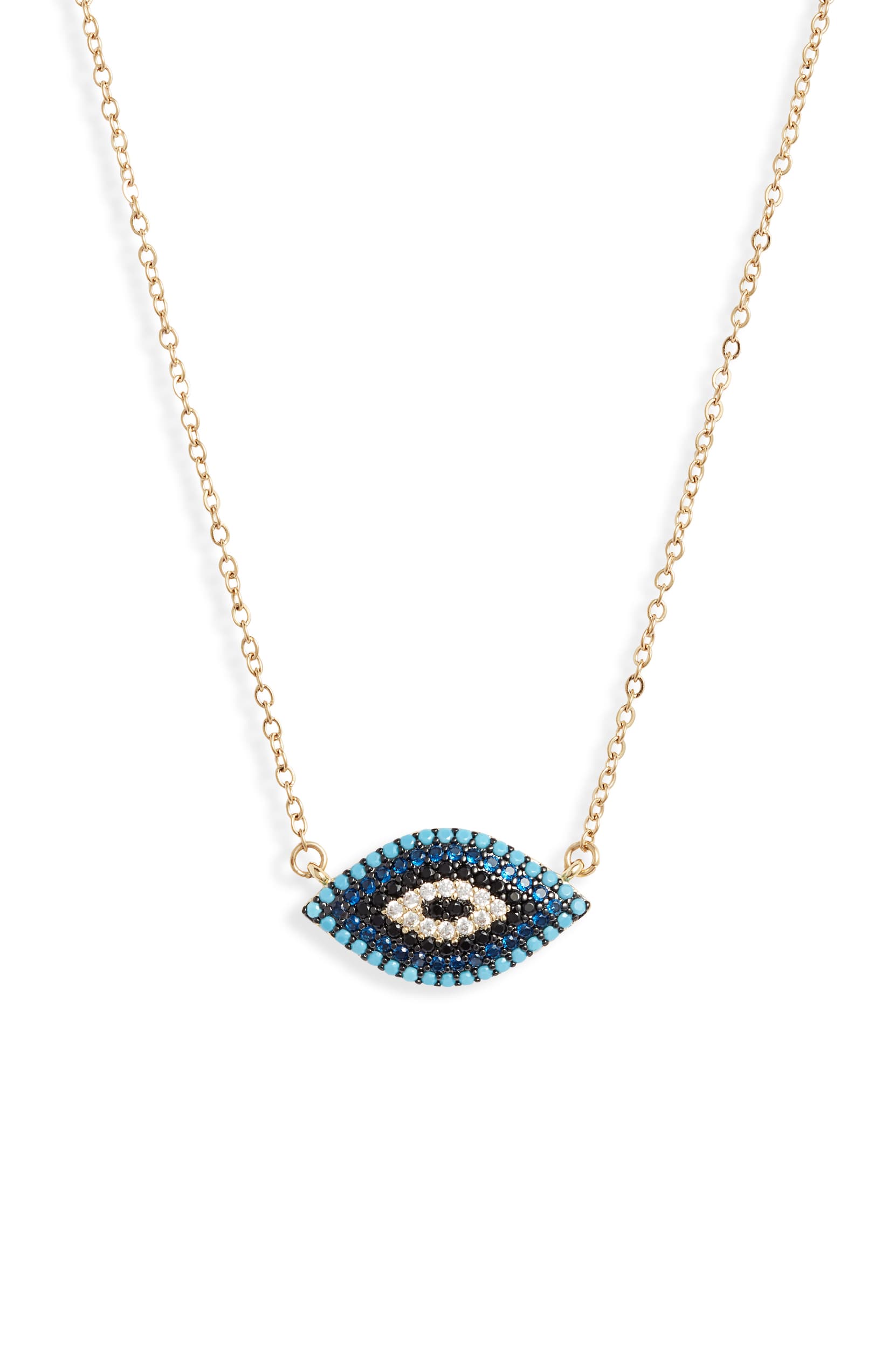 Pave Evil Eye Necklace | Gold-Tone Stainless Steel &amp; CZ - HartCentered