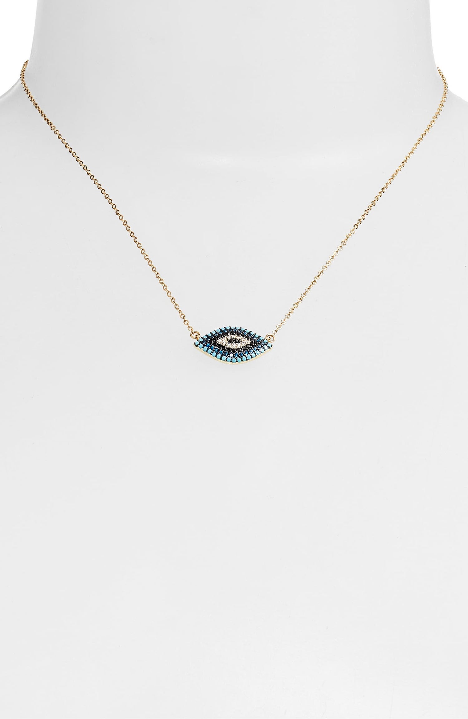 Pave Evil Eye Necklace | Gold-Tone Stainless Steel &amp; CZ - HartCentered