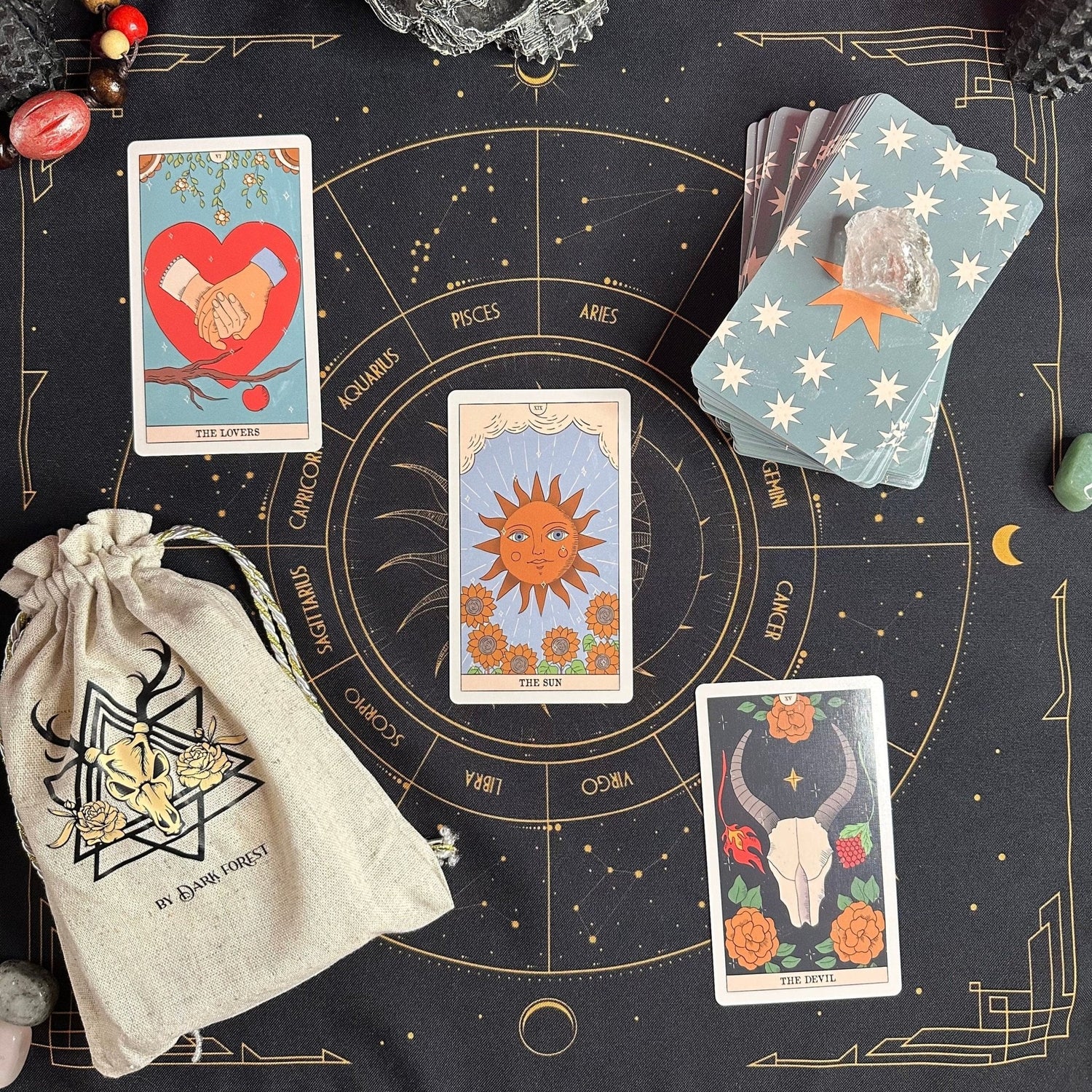 Moon Magic | Eco-Linen Cardboard | Tarot Deck Set - HartCentered