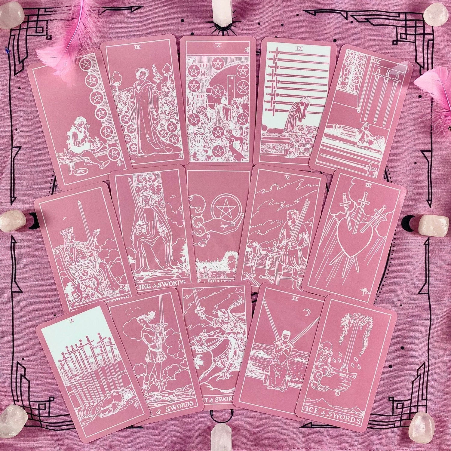 The Rider Waite | Pink &amp; White | Tarot Deck Set - HartCentered