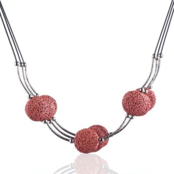 Red Lava Stone | Essential Oils Necklace - HartCentered