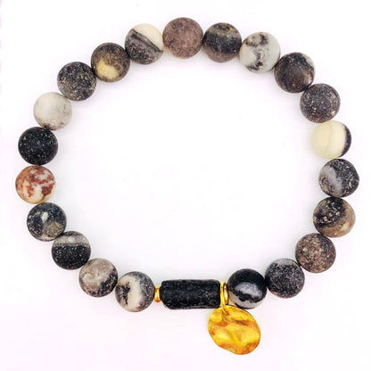 Sun Goddess Grey Lava Stone | Essential Oil Bracelet - HartCentered