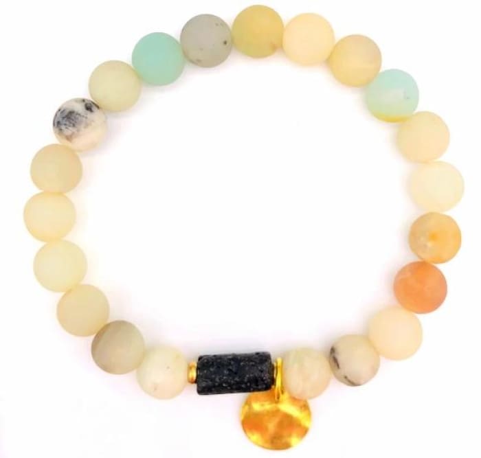 Sun Goddess Light Lava Stone | Essential Oil Bracelet - HartCentered