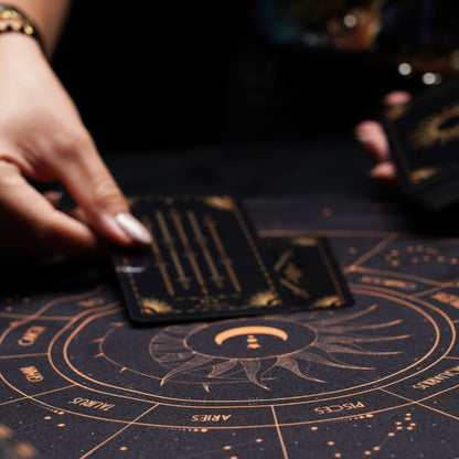 Tarot Cloth | Black &amp; Gold - HartCentered