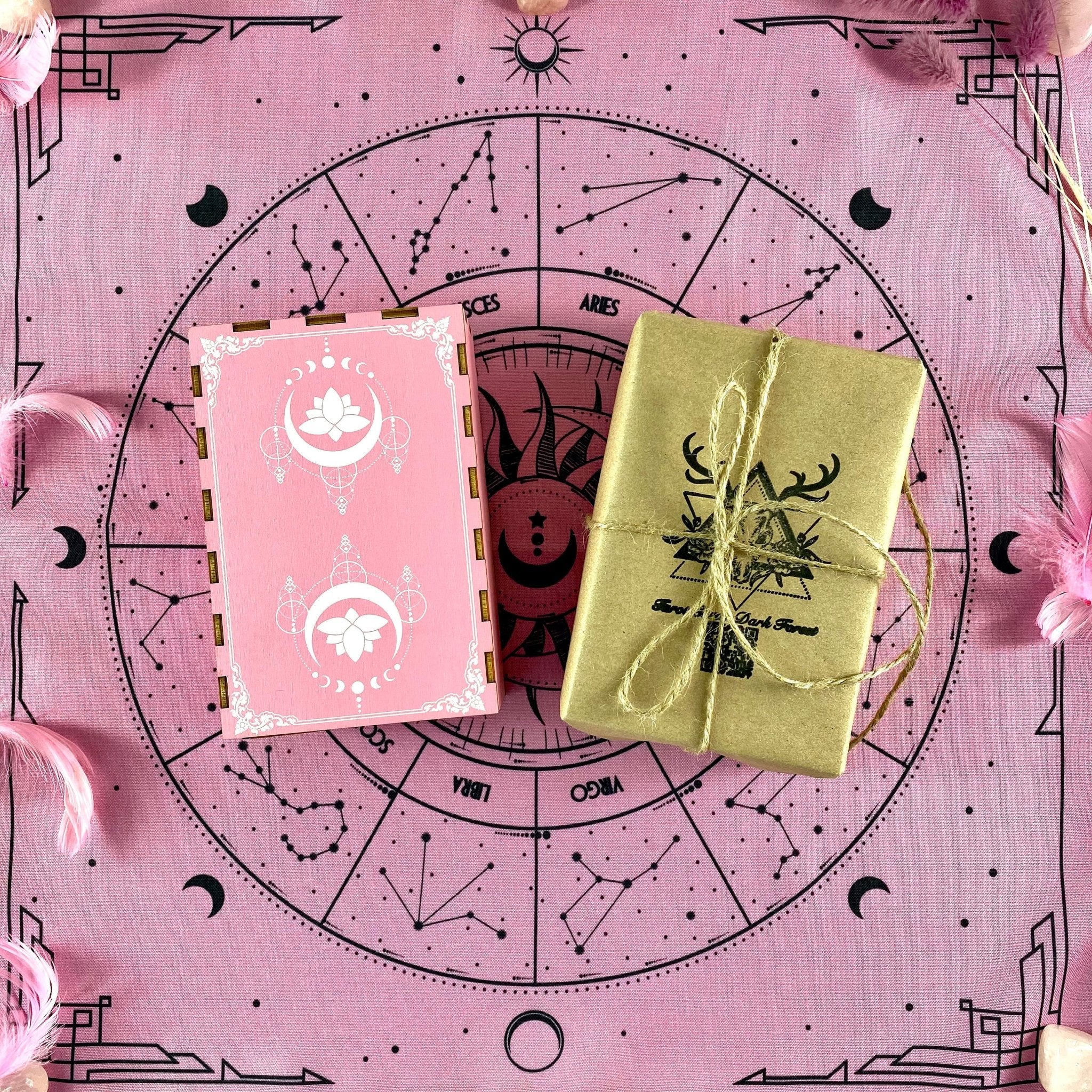 Wooden Tarot Box | Pink Lotus - HartCentered